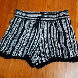 Black and white shorts